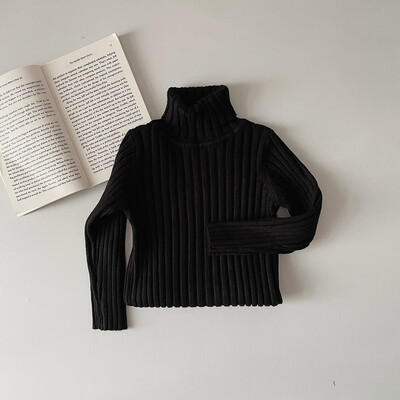 Dječja djevojčica Dječaci Pleteni rebrasti pulover s dolčevitom Proljeće Jesen Zima Proljeće Dojenčad Mala djeca Dječji pulover Dječja odjeća 1-7Y