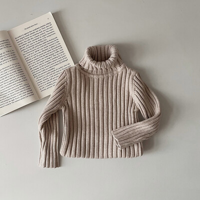 Dječja djevojčica Dječaci Pleteni rebrasti pulover s dolčevitom Proljeće Jesen Zima Proljeće Dojenčad Mala djeca Dječji pulover Dječja odjeća 1-7Y