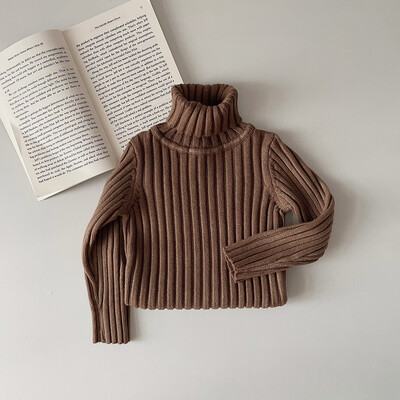 Dječja djevojčica Dječaci Pleteni rebrasti pulover s dolčevitom Proljeće Jesen Zima Proljeće Dojenčad Mala djeca Dječji pulover Dječja odjeća 1-7Y