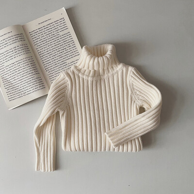 Dječja djevojčica Dječaci Pleteni rebrasti pulover s dolčevitom Proljeće Jesen Zima Proljeće Dojenčad Mala djeca Dječji pulover Dječja odjeća 1-7Y