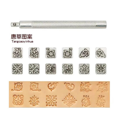 Zīmogi reljefiem ādas instrumentiem Roku darbs DIY Amatniecības darbs Zodiaka zāle zvaigznājs Dzīvnieku pelējuma zīmogu komplekts Metāla štancēšanas rīks