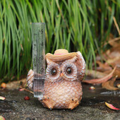 Ειδώλιο κουκουβάγιας Gnome Στολίδια Βροχές Μετρητής στάθμης Ένδειξη Διακόσμηση Αυλής Γλυπτό Κήπος Διακόσμηση γκαζόν Άγαλμα Μετρητής βροχής