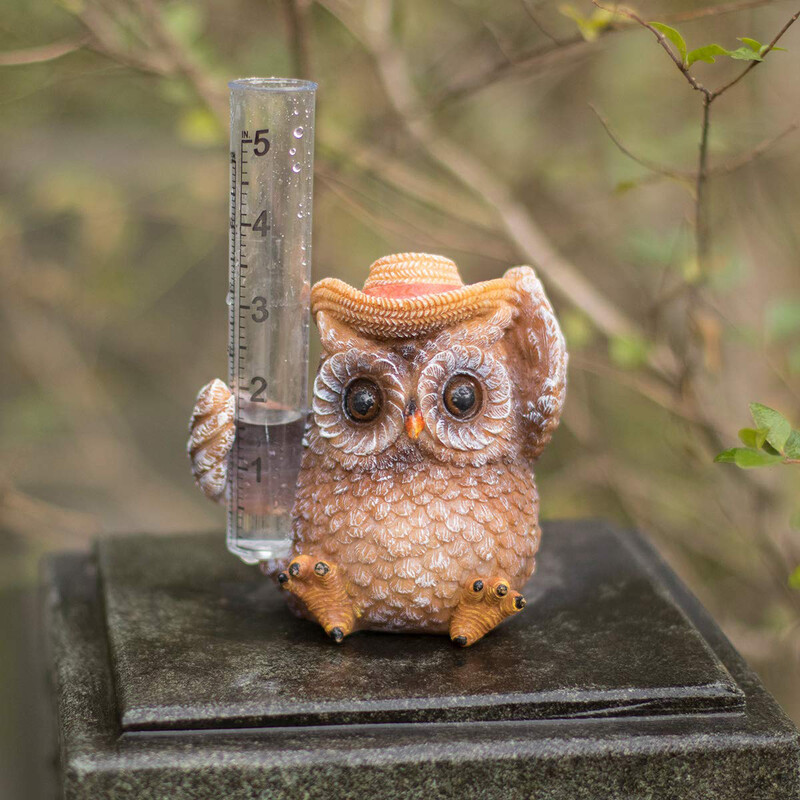 Ειδώλιο κουκουβάγιας Gnome Στολίδια Βροχές Μετρητής στάθμης Ένδειξη Διακόσμηση Αυλής Γλυπτό Κήπος Διακόσμηση γκαζόν Άγαλμα Μετρητής βροχής