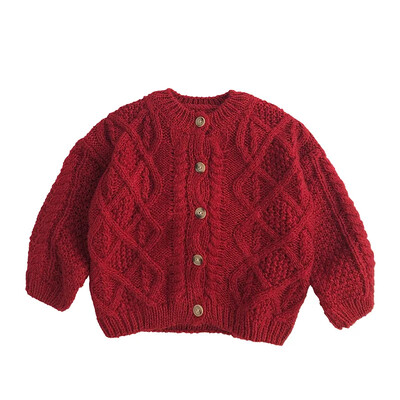 Toddler Rudens Meiteņu Trikotāžas Džemperis Zēniem Zēniem Ziemassvētki Sarkanas Jakas Virsdrēbes Bērniem Top Apģērbs Bērniem Biezs Trikotāžas Jaka