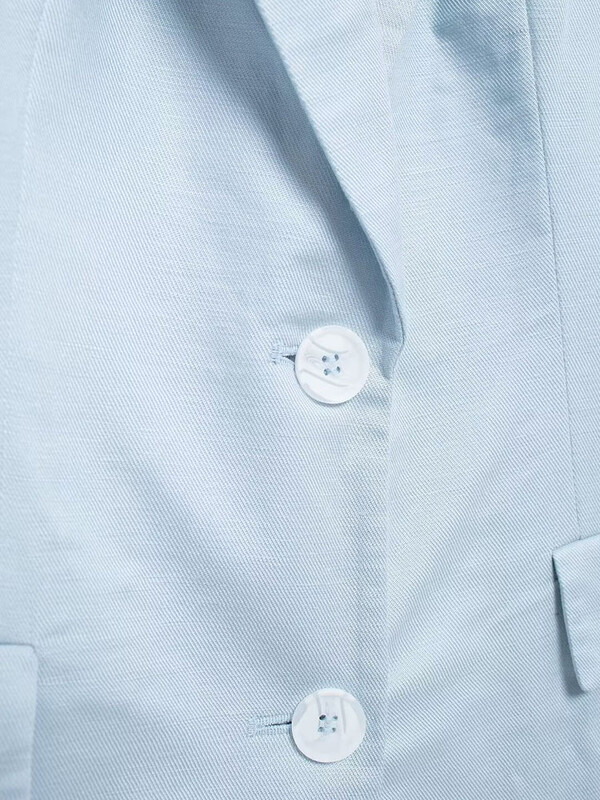 TRAF 2 piese Blazer solid pentru femei Costume scurte 2024 Noua moda paltoane crestate cu un singur piept Pantaloni scurti cu fermoar tinute pentru dama de birou