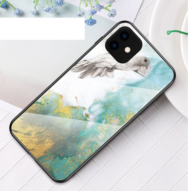 Xiaomi 13Pro stikla mobilā tālruņa maciņš marmora pocoX5 piemērots redmi note12 aizsargvāciņam 11K60 vīriešiem un sievietēm