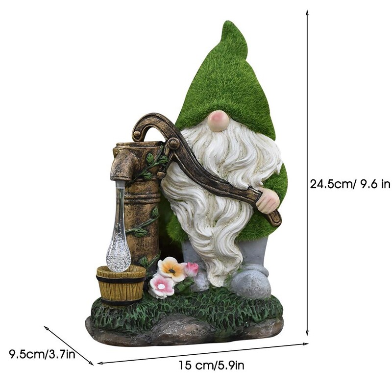 Flocat Elf Grădină Solară Noapte Lumină Decor Stil American Aranjament Vilă Grădină În aer liber Fântână de apă Pitic Meșteșuguri din rășină