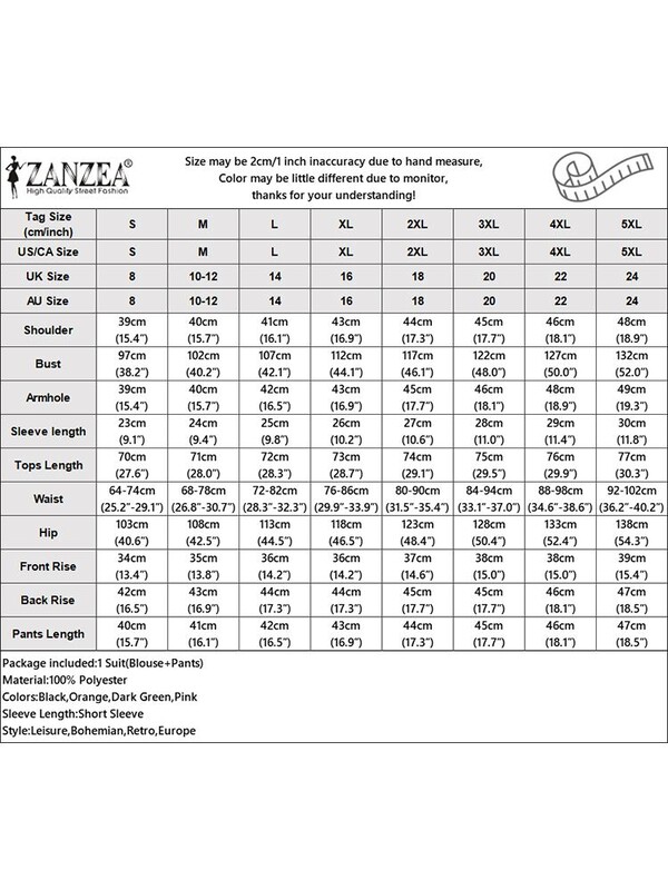 Blazer de vară la modă ZANZEA Seturi elegante de cămașă cu mânecă scurtă, pantaloni, ocazional, seturi de potrivire, 2 buc. ținute pentru femei