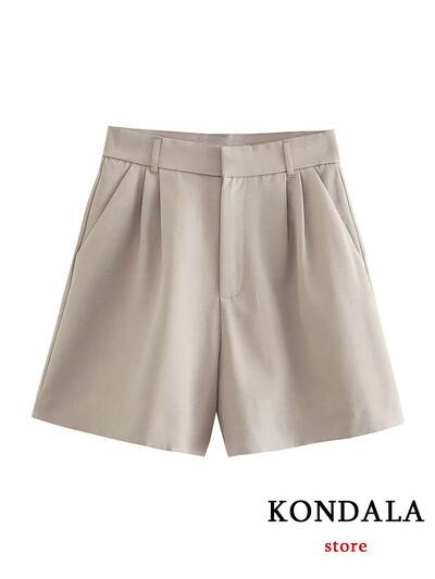 TRAFZA Casual λινό γυναικεία κοστούμια 2 τεμαχίων V με κουμπιά με λαιμόκοψη γιλέκο σακάκι + ψηλή μέση φαρδιά σορτς ποδιών μόδας 2024 Καλοκαιρινά vintage σετ