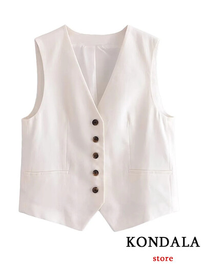 TRAFZA Casual λινό γυναικεία κοστούμια 2 τεμαχίων V με κουμπιά με λαιμόκοψη γιλέκο σακάκι + ψηλή μέση φαρδιά σορτς ποδιών μόδας 2024 Καλοκαιρινά vintage σετ