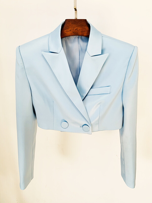 HIGH STREET Najnoviji modni dizajnerski set odijela za pistu iz 2024. Ženska satenska jakna sa kratkim rukavima, komplet kratkih hlača s remenom, 2 komada