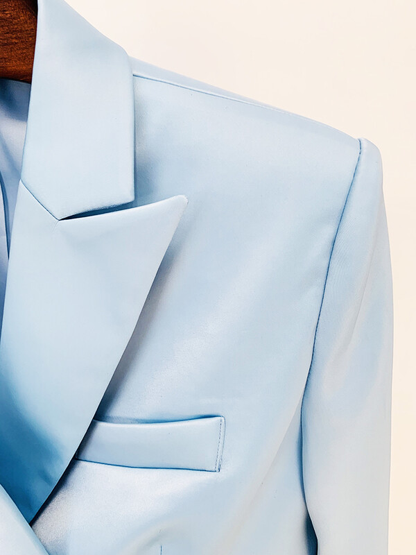 HIGH STREET Najnoviji modni dizajnerski set odijela za pistu iz 2024. Ženska satenska jakna sa kratkim rukavima, komplet kratkih hlača s remenom, 2 komada