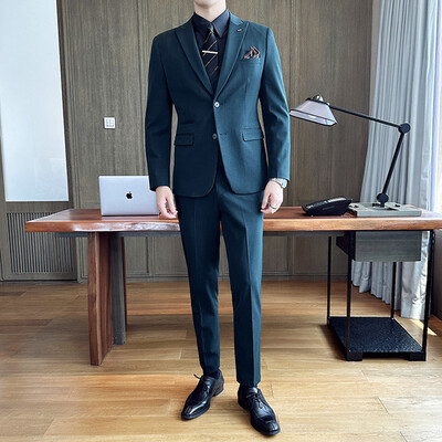 (Jachetă+Pantaloni+Vest) Costume de nuntă noi pentru bărbați Set 3 bucăți pentru cel mai bun bărbat Costume formale pentru întâlniri de afaceri Costume negre personalizate