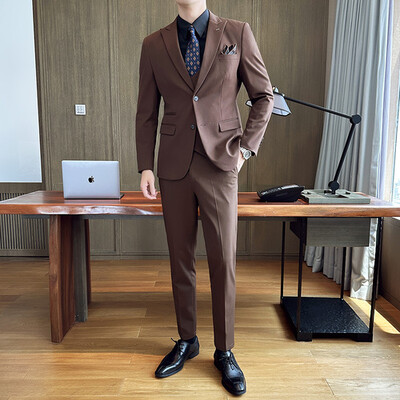 (Jachetă+Pantaloni+Vest) Costume de nuntă noi pentru bărbați Set 3 bucăți pentru cel mai bun bărbat Costume formale pentru întâlniri de afaceri Costume negre personalizate