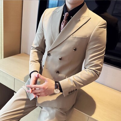 Novo proljeće 2024. Britanski trend mršavljenja (odijelo + prsluk + hlače) Trodijelno odijelo Vjenčana modna zgodna haljina