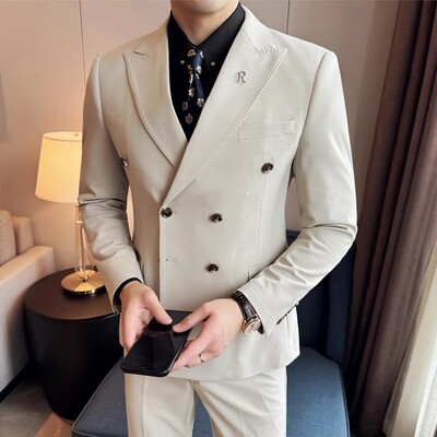 Novo proljeće 2024. Britanski trend mršavljenja (odijelo + prsluk + hlače) Trodijelno odijelo Vjenčana modna zgodna haljina