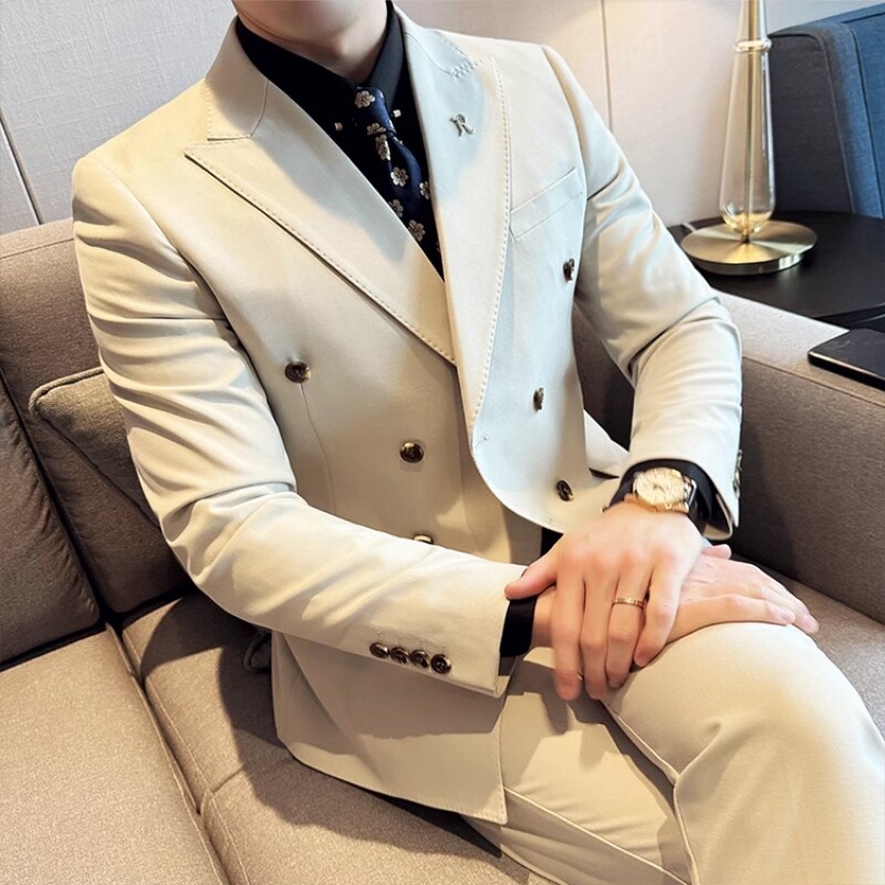 Novo proljeće 2024. Britanski trend mršavljenja (odijelo + prsluk + hlače) Trodijelno odijelo Vjenčana modna zgodna haljina