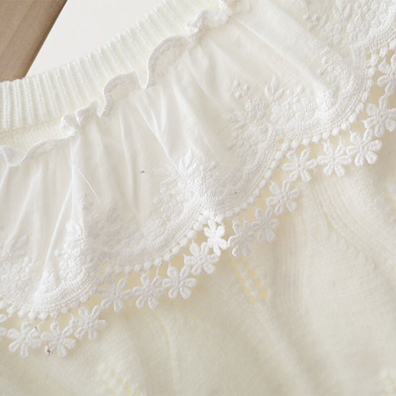 Dječja odjeća Džemperi za djevojčice s lijepim Peter Pan ovratnikom Cvjetni pleteni sako za djevojčice Jesenski dječji kardigan po mjeri HY07061