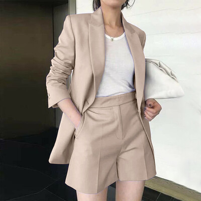 Elegantni sako dugih rukava Kompleti hlača 2024 ZANZEA Ženski jesenski OL Wok kratki kompleti Jednobojne trenirke od 2 komada Elegantno uredsko odijelo za dame