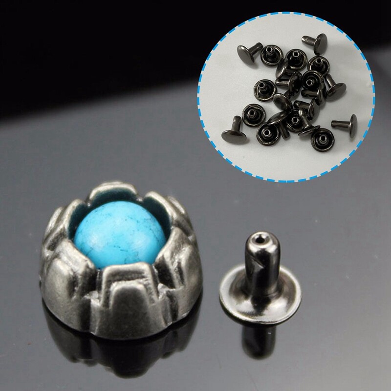 20 gab Mini tirkīza dekoratīvā sprādze, ādas izstrādājumu kniedes DIY ādas dekoratīvā sprādze DIY amatniecības ādai