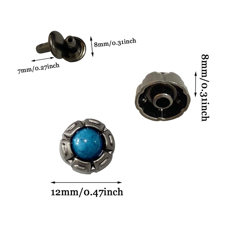 20 gab Mini tirkīza dekoratīvā sprādze, ādas izstrādājumu kniedes DIY ādas dekoratīvā sprādze DIY amatniecības ādai