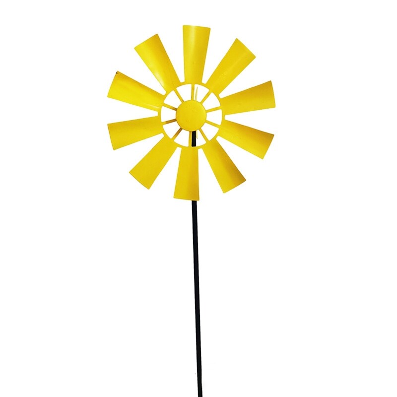 P82D kaltas dzelzs rotējošas vējdzirnavas, metāla vējdzirnavas, ainavas ornaments āra pagalma pagalma zāliena ratiņa dekorēšanai