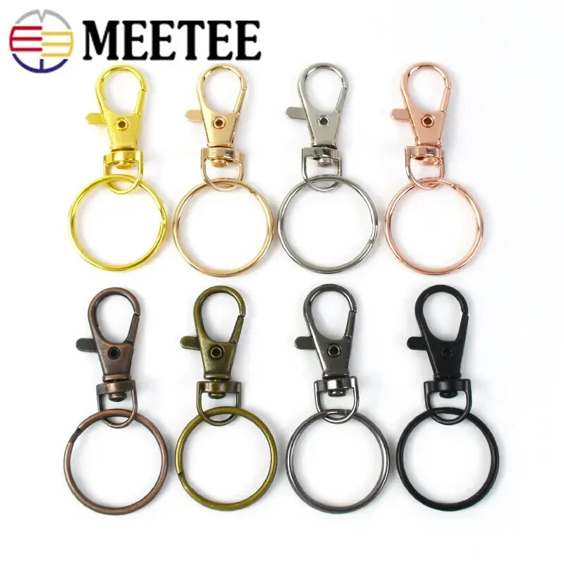 Meetee 20/30/40/50Gb Grozāmas Loster aizdares 25mm Metāla saspraudes Sprādzes Atslēgu piekariņš O Gredzens Āķis Suņu apkakles Soma DIY Aparatūras piederumi