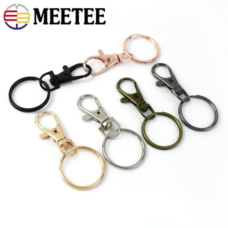 Meetee 20/30/40/50Gb Grozāmas Loster aizdares 25mm Metāla saspraudes Sprādzes Atslēgu piekariņš O Gredzens Āķis Suņu apkakles Soma DIY Aparatūras piederumi