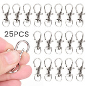 25 komada Okretna kopča za jastoge Okretni privjesci za ključeve od nehrđajućeg čelika, kopča, prijenosni karabin za nakit Diy rukotvorine Lanci za štene