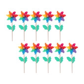 14 tk värviline puidust varda tuuleveski õues lastele õues mängukomplekt Skulptuur aed Pinwheels PVC