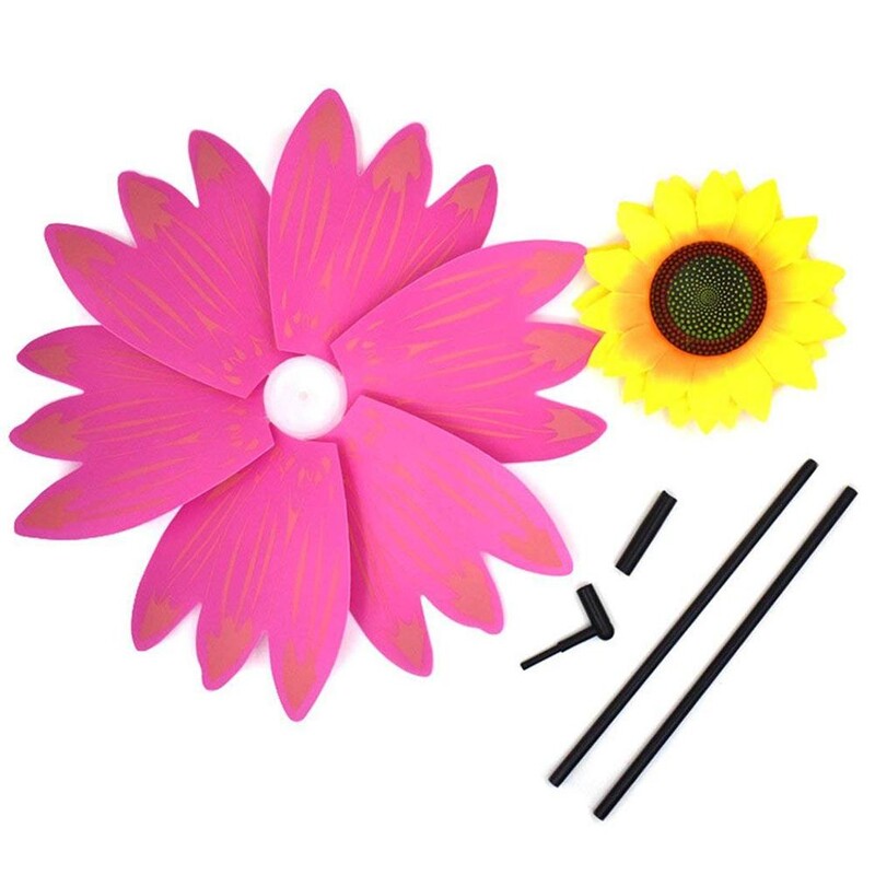 Moara de vânt cu floarea-soarelui Sculpturi mari de vânt Color Wind Spinner Party Garden Decoration ornaments Outdoor Camping Picnic Windmill