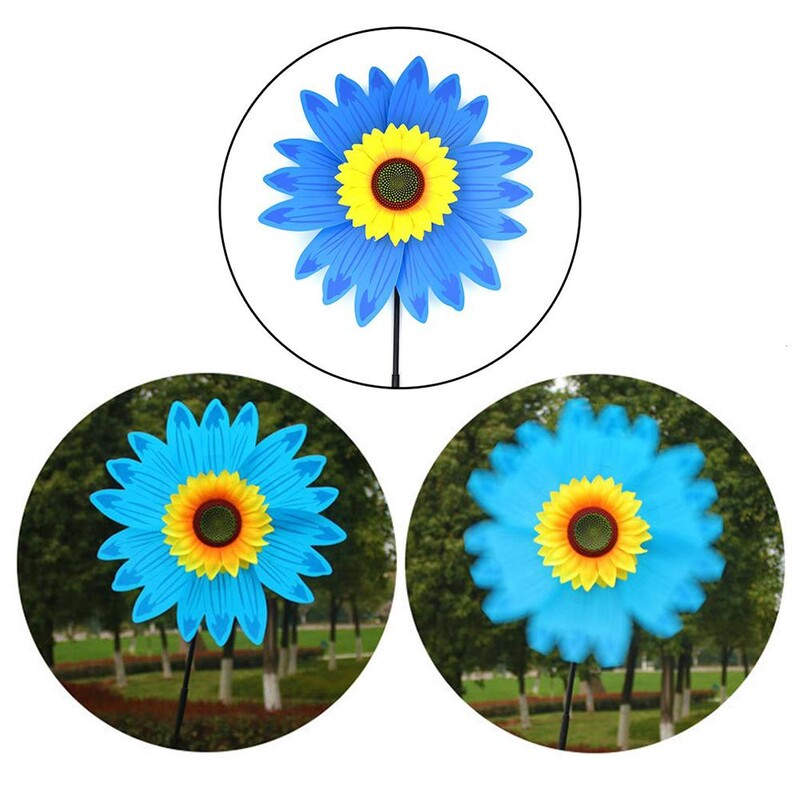 Moara de vânt cu floarea-soarelui Sculpturi mari de vânt Color Wind Spinner Party Garden Decoration ornaments Outdoor Camping Picnic Windmill