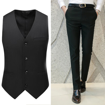 M-6XL muška ležerna poslovna jednobojna vesta i hlače mladoženja vjenčanica kaput hlače