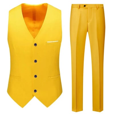 M-6XL muška ležerna poslovna jednobojna vesta i hlače mladoženja vjenčanica kaput hlače
