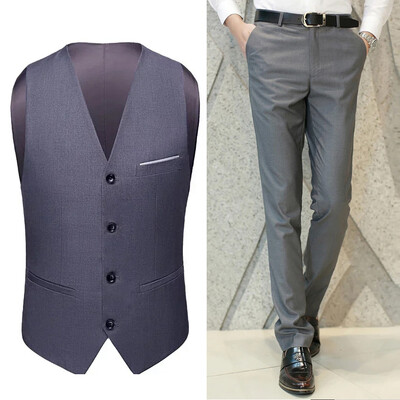 M-6XL muška ležerna poslovna jednobojna vesta i hlače mladoženja vjenčanica kaput hlače