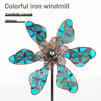 Wind Spinner 90cm για Garden Metal Iron Butterfly Shpae Luminous Windmill Spinner Διακόσμηση εξωτερικού χώρου Wind Garden