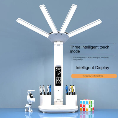 Stolna svjetiljka Punjiva prilagodba boje zatamnjivanja na dodir LED sat Dispaly Svjetla za čitanje punjenje USB Dječja stolna svjetiljka