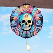 1 gab Skull Wind Spinners vēja zvani pagalma dārzam ārpusē, 10 collu dārza dekori, vēja rotējoši piekaramie rotājumi BEZ Kulona