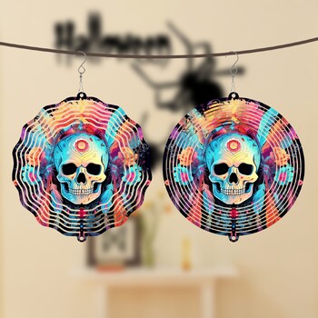 1 τεμ. Skull Wind Spinners Wind Chimes for Yard Garden Outside, 10 ιντσών Διακόσμηση κήπου Wind Περιστρεφόμενα κρεμαστά διακοσμητικά ΟΧΙ ΚΡΕΜΑΣΤΟ