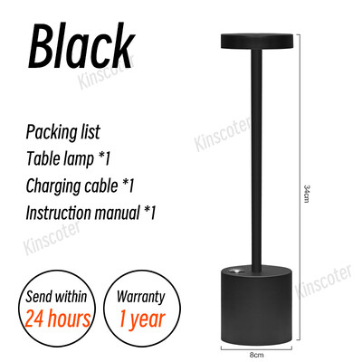 KINSCOTER bezvadu LED galda lampa nakts gaisma, moderns apkārtējās vides apgaismojums, USB zelta alumīnija atmosfēras lampa istabas restorāna bāram