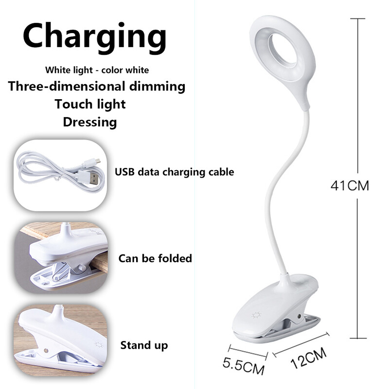 Lampă de birou LED Lampă de masă pliabilă la atingere, reglabilă în trepte, pentru lectură, cu protecție pentru ochi, lumină de noapte