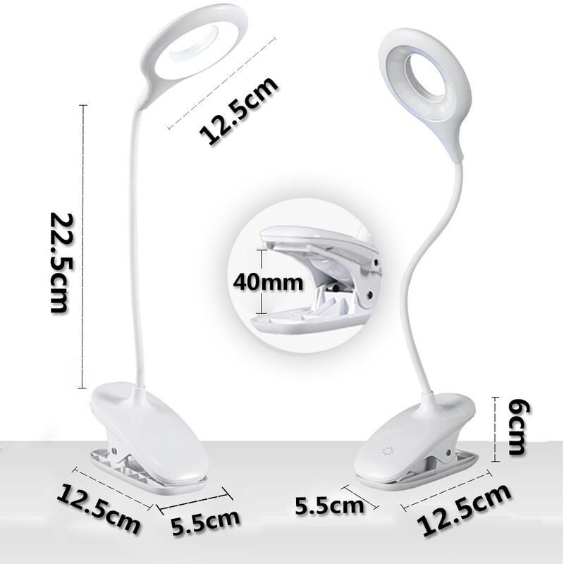 Lampă de birou LED Lampă de masă pliabilă la atingere, reglabilă în trepte, pentru lectură, cu protecție pentru ochi, lumină de noapte