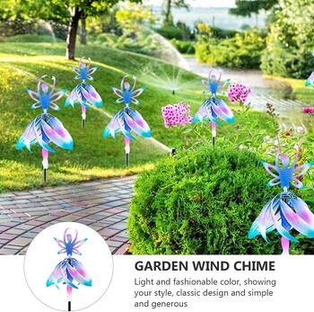 Κομψή μπαλαρίνα Wind Spinner Fairy Windmill Outdoor Metal Stakes Ξωτικά στολίδια κήπου για αυλή κήπου Art Decor Pinwheel