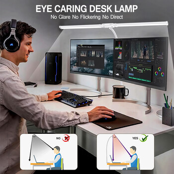 Επιτραπέζιο φωτιστικό LED με σφιγκτήρα Swing Arm Desk Lamps Eye-Caring Dimmable Desk Light με 3 λειτουργίες χρώματος και 10 επιτραπέζια φώτα led με δυνατότητα ρύθμισης