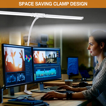 Επιτραπέζιο φωτιστικό LED με σφιγκτήρα Swing Arm Desk Lamps Eye-Caring Dimmable Desk Light με 3 λειτουργίες χρώματος και 10 επιτραπέζια φώτα led με δυνατότητα ρύθμισης