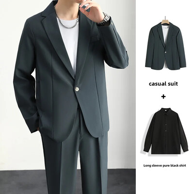 Casual Loose-fit Κορεάτικο Ανοιξιάτικο φθινόπωρο κοστούμι δυτικού τύπου Ανδρικό ντραπέ σακάκι Μοντέρνο ελαφρύ μοντέρνο κοστούμι