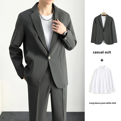 Casual Loose-fit Κορεάτικο Ανοιξιάτικο φθινόπωρο κοστούμι δυτικού τύπου Ανδρικό ντραπέ σακάκι Μοντέρνο ελαφρύ μοντέρνο κοστούμι