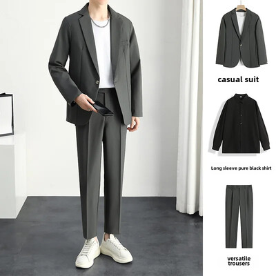 Casual Loose-fit Κορεάτικο Ανοιξιάτικο φθινόπωρο κοστούμι δυτικού τύπου Ανδρικό ντραπέ σακάκι Μοντέρνο ελαφρύ μοντέρνο κοστούμι