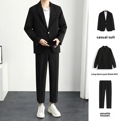 Casual Loose-fit Κορεάτικο Ανοιξιάτικο φθινόπωρο κοστούμι δυτικού τύπου Ανδρικό ντραπέ σακάκι Μοντέρνο ελαφρύ μοντέρνο κοστούμι