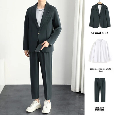 Casual Loose-fit Κορεάτικο Ανοιξιάτικο φθινόπωρο κοστούμι δυτικού τύπου Ανδρικό ντραπέ σακάκι Μοντέρνο ελαφρύ μοντέρνο κοστούμι